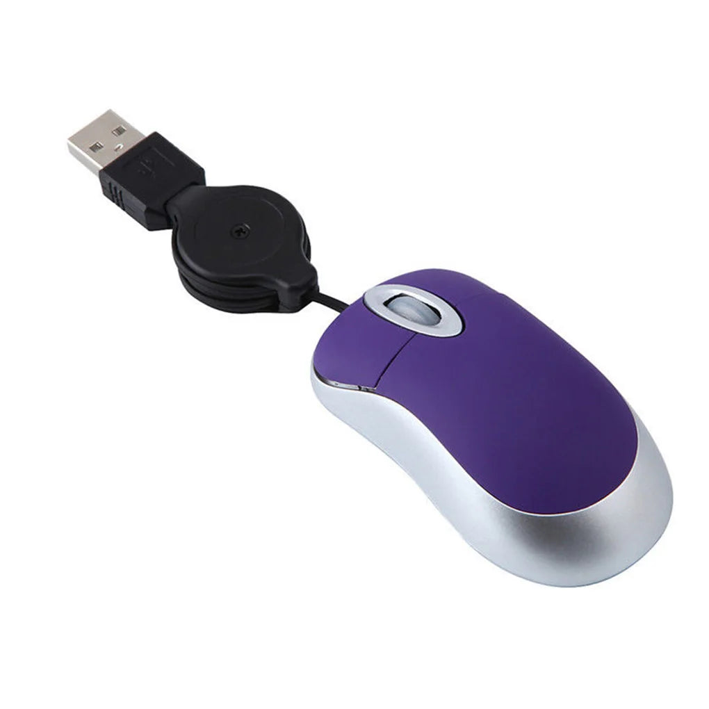 Retractable Mini Wired Mouse Ultra-lightweight Design USB Gaming Mice Computer peripheral accessories For PC Laptop